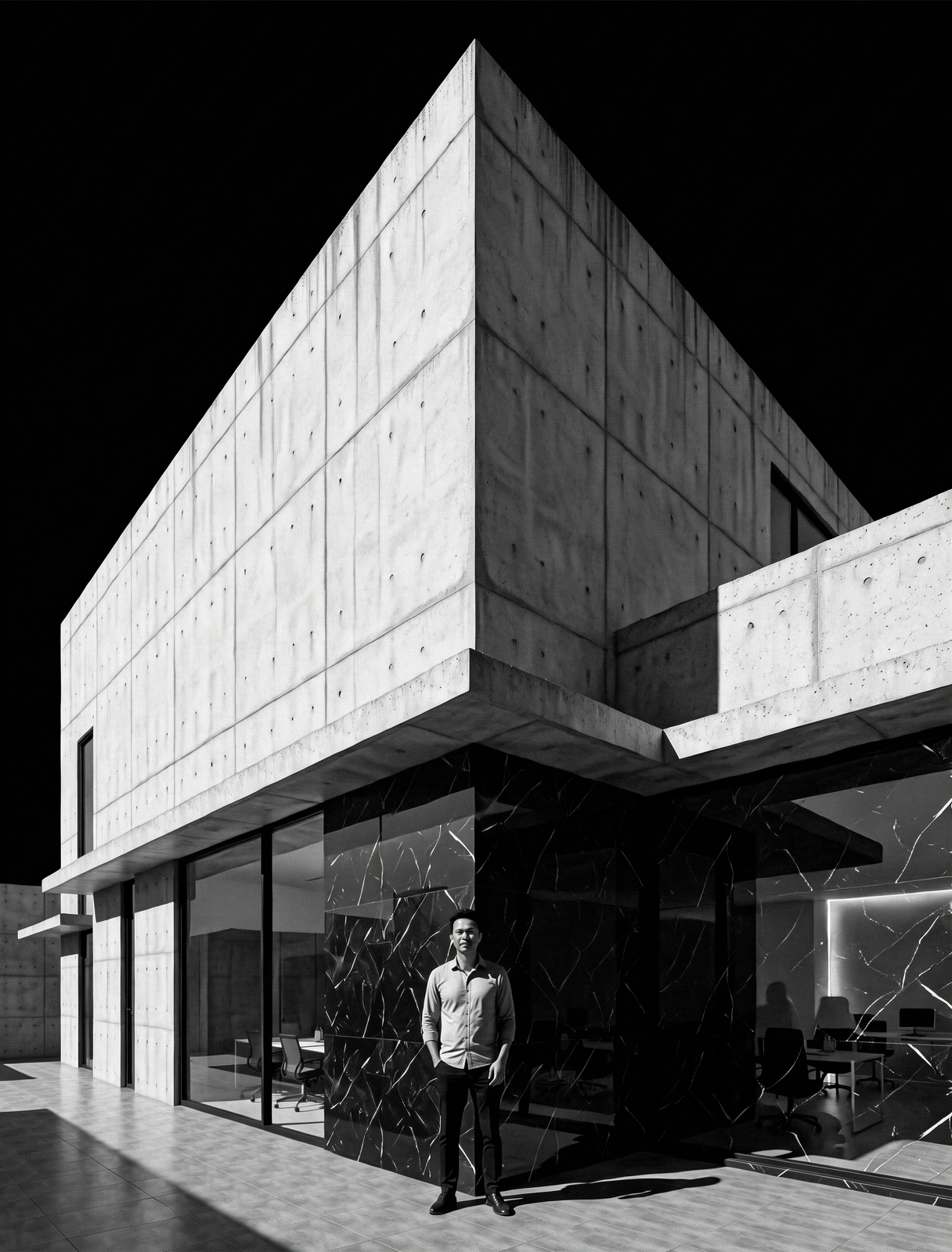 Brutalist architectural detail showing strength and structure