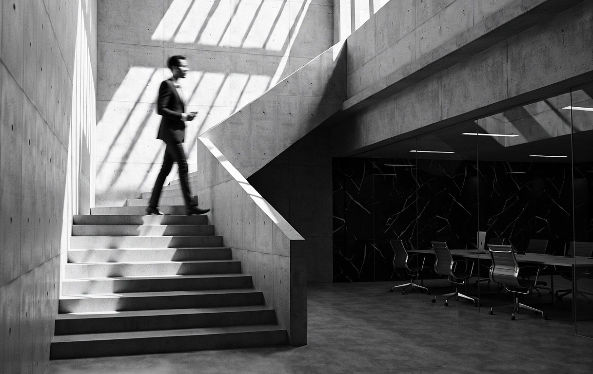 Brutalist architectural lines representing structured style